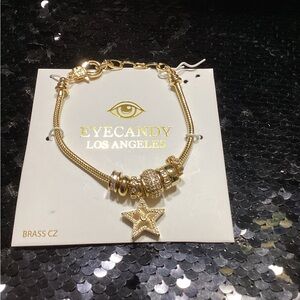 Eye Candy Gold Star Charm Bracelet